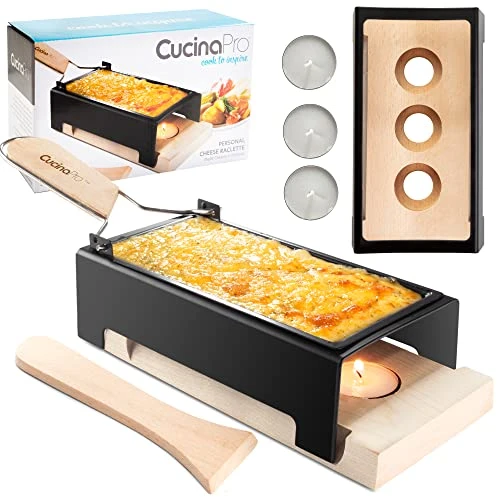 Heese Raclette W Foldable Handle- Candlelight Cheese Melter Pan W Spatula And 3 Tea Light Candles - Melts In Under 4 Minutes, Small Portable, Great For Dinner Parties, Appetizers, Housewarming Gift 7 Heese Raclette W Foldable Handle- Candlelight Cheese Melter Pan W Spatula And 3 Tea Light Candles - Melts In Under 4 Minutes, Small Portable, Great For Dinner Parties, Appetizers, Housewarming Gift - Image 5