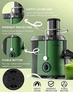 Juicer Machine, 800W Juice Extractor With 3'' Big Mouth, 3 Speed Centrifugal Juicer For Whole Fruit Vegetable, Easy To Clean, Non-Slip Feet, BPA-Free -KitchenAid Shop 51B70suG5tS