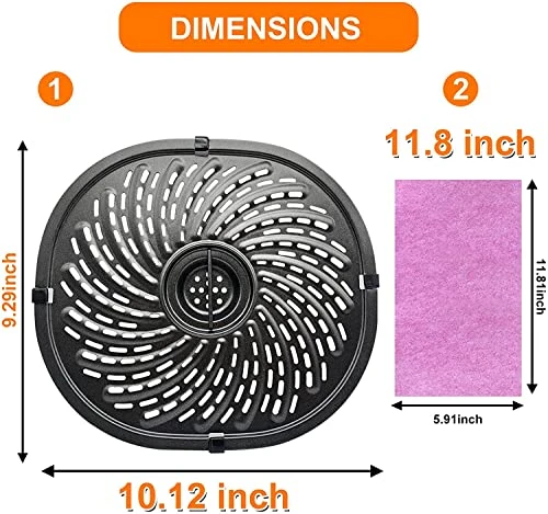 Air Fryer Grill Pan For Power XL Gowise 7QT Air Fryers,Nonstick Coating Crisper Plate,Air Fryer Replacement Parts,Air Fryer Rack,Air Fryer Accessories,Enamel Coating,Non-stick,Dishwasher Safe 4 Air Fryer Grill Pan For Power XL Gowise 7QT Air Fryers,Nonstick Coating Crisper Plate,Air Fryer Replacement Parts,Air Fryer Rack,Air Fryer Accessories,Enamel Coating,Non-stick,Dishwasher Safe - Image 2