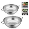 Colander Set Of 2, Heavy Duty Stainless Steel Micro-Perforated Strainer Mesh Colander With Handle For Draining Rinsing Washing Pasta Vegetables Fruits, Dishwasher Safe -3/5 Quart -KitchenAid Shop 51BHc5d0tLL