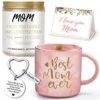 Mothers Day Gifts,Gifts For Mom From Daughter, Mom Gifts, Best Mom Ever Coffee Mug Set With Lavender Candles, Keychain, Christmas, Birthday Gifts For Mom, Wife, Women, Pregnant Mom