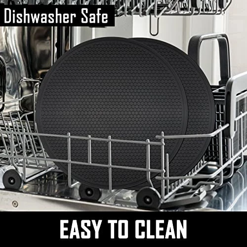 Multi-Purpose Microwave Mat, 12" Silicone Microwave Mats Round, BPA Free Heat Resistant Trivets, Pot Holders, Microwave & Dishwasher Safe (Black, 2Pcs) 9 Multi-Purpose Microwave Mat, 12" Silicone Microwave Mats Round, BPA Free Heat Resistant Trivets, Pot Holders, Microwave & Dishwasher Safe (Black, 2Pcs) - Image 7