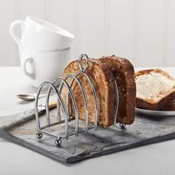 Victorian Design Chrome 6 Slice Toast Rack With Ball Feet And Loop Carry Handle -KitchenAid Shop 51BRvZJtQlL