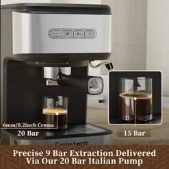 Espresso Machine 20 Bar With Milk Frother Wand, Coffee Machine With Powder And Capsule Portafilter, Cappuccino Latte Coffee Maker, Removable 1.5L Water Tank, Flair Espresso Machines -KitchenAid Shop 51BTvJo3aqL