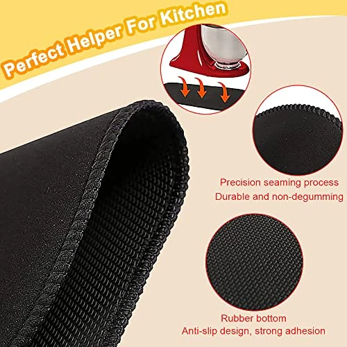 Mixer Slider Mat With 2 Pcs Cord Organizers - Mixer Mover Sliding Mat Pad Appliance Slider - Compatible With Tilt-Head Stand Mixer (Black Edge, 4.5-5 Qt) 5 Mixer Slider Mat With 2 Pcs Cord Organizers - Mixer Mover Sliding Mat Pad Appliance Slider - Compatible With Tilt-Head Stand Mixer (Black Edge, 4.5-5 Qt) - Image 3