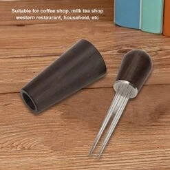 Coffee Stirring Tool, Coffee Distribution Stirrer, Coffee Distribution Tool Stirrer Stirring WDT Tool Natural Wood Handle With Stand For Professional Coffee Shop(Dark Brown) -KitchenAid Shop 51Basm7gJuL