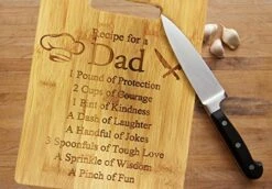 Recipe For A Dad Cute Funny Laser Engraved Bamboo Cutting Board - Wedding, Housewarming, Anniversary, Birthday, Father's Day, Gift For Him, For Her, For Boys, For Girls, For Husband, For Them -KitchenAid Shop 51Bbg42Lg4L