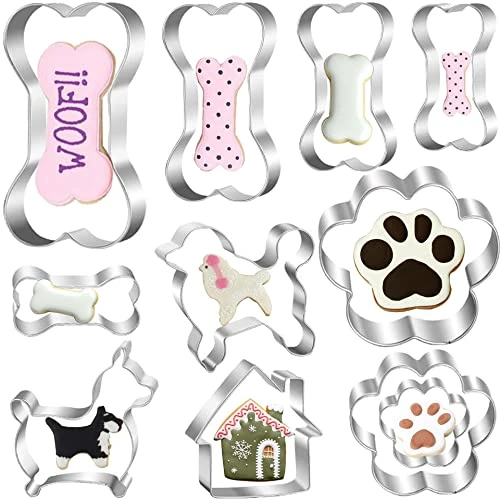 Dog Treats Cutters Set 11 Pieces,5 Dog Bone 3 Footprint 2 Dogs 1House Dog Cookie Cutter Sets Different Sizes Mini Small Medium Big Cut Out For Homemade Treats And Baking 3 Dog Treats Cutters Set 11 Pieces,5 Dog Bone 3 Footprint 2 Dogs 1House Dog Cookie Cutter Sets Different Sizes Mini Small Medium Big Cut Out For Homemade Treats And Baking