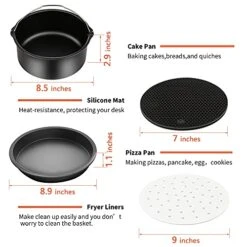 Air Fryer Accessories 12PCS For Gowise Gourmia Ultrean Ninja COSORI Power XL Air Fryer Fit All 5.3QT - 8QT Power Deep Hot Air Fryer -KitchenAid Shop 51BdzecPh4S