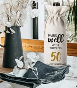 50th Birthday Gift For Women Men, Birthday Wine Bag Gift, 50 Years Old Birthday Party Decor Gift -KitchenAid Shop 51BeDBTkE5L