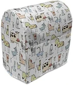Lunarable Animal Stand Mixer Cover, Cow Horse Pigs Chicken Sheep Farmhouse Mascots Cartoon Print, Kitchen Appliance Organizer Bag Cover With A Pocket, 6-8 Quarts, Pale Mustard Pastel Green -KitchenAid Shop 51BfFzTSV1L. AC