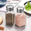 Alt And Pepper Shakers Glass Set,DWTS DANWEITESI Salt Shaker W Stainless Steel Lid-Glass Spice Jars,Clear To Know When To Fill,Farmhouse Salt And Pepper Shakers Cute Best Kitchen Decoration