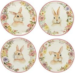 Easter Garden 8.5" Dessert/Salad Plate, Set Of 4 Assorted Designs, Multicolored -KitchenAid Shop 51BlhkIZ3pL. AC