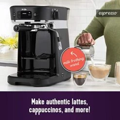 Mr. Coffee® All-in-One Occasions Specialty Pods Coffee Maker, 10-Cup Thermal Carafe, And Espresso With Milk Frother And Storage Tray, Black -KitchenAid Shop 51BnsfAOmWL