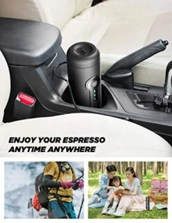 Portable Coffee Maker: 12V Travel Espresso Machine, 15 Bar Pressure Rechargeable Battery Heating Water With Organize Case For Camping, Driving, Home And Office 9 Portable Coffee Maker: 12V Travel Espresso Machine, 15 Bar Pressure Rechargeable Battery Heating Water With Organize Case For Camping, Driving, Home And Office -KitchenAid Shop 51BphV61k9L