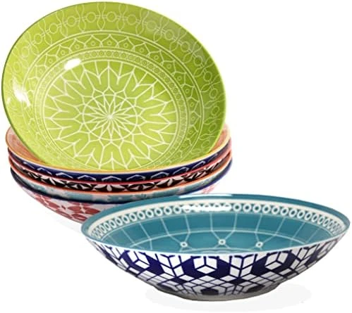 Cereal Bowls - Set Of 6 Dinnerware For Ice Cream, Fruit, Ramen, Cereal, Soup, Colorful Stoneware Dishes For Kitchen, Microwave And Oven Safe, 6.25 Inch Diameter 8 Cereal Bowls - Set Of 6 Dinnerware For Ice Cream, Fruit, Ramen, Cereal, Soup, Colorful Stoneware Dishes For Kitchen, Microwave And Oven Safe, 6.25 Inch Diameter - Image 6