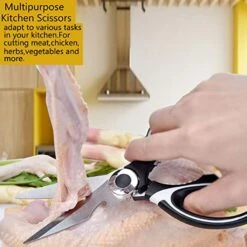 Kitchen Scissors,Multipurpose Kitchen Shears Heavy Duty Dishwasher Safe Food Cooking Scissors, Stainless Steel Herb Scissors,Utility Poultry Shears,For Meat,Chicken,Vegetable,Fish,Pizza,Nuts,BBQ