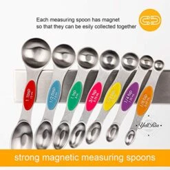 Magnetic Measuring Spoons Set Of 8 Stainless Steel Dual Sided Stackable Measuring Spoons Nesting Teaspoons Tablespoons For Measuring Dry And Liquid Ingredients -KitchenAid Shop 51Bu5VOlZ4L