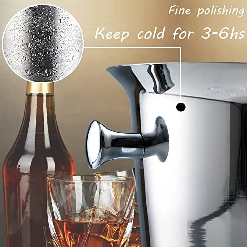 Champagne Ice Bucket With Stand,Wine Ice Bucket With Stand 201 Stainless Steel 5L Standing Ice Bucket 12Lb Hammered Tall Ice Bucket Stand For Party Bar Ktv Wedding Club Bbq Home (3Ft,Silver) 8 Champagne Ice Bucket With Stand,Wine Ice Bucket With Stand 201 Stainless Steel 5L Standing Ice Bucket 12Lb Hammered Tall Ice Bucket Stand For Party Bar Ktv Wedding Club Bbq Home (3Ft,Silver) - Image 6