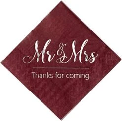 Wedding Napkins Mr And Mrs Gold Cocktail Beverage Dessert Napkins For Wedding Shower Engagement Party Decorations, Wedding Cake Table Decor Supplies. 100 Pcs, 3-Ply -KitchenAid Shop 51Bva9e2OcL. AC