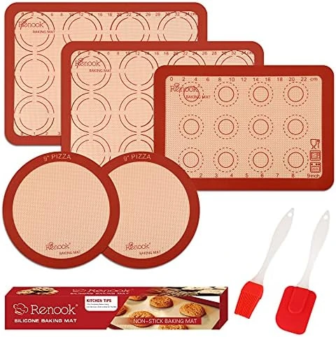ENOOK Silicone Baking Mats Set Of 5, BPA-free Grade Food Baking Mat, 100% Non-Stick Reusable Food Safe Liners & Silicone Brush- Macaron, Pastry, Cookie. 10 ENOOK Silicone Baking Mats Set Of 5, BPA-free Grade Food Baking Mat, 100% Non-Stick Reusable Food Safe Liners & Silicone Brush- Macaron, Pastry, Cookie. - Image 8