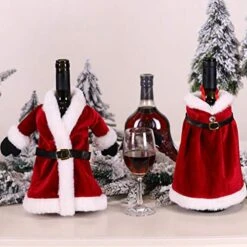 2pcs Christmas Wine Bottle Covers Decoration Knitted Sweater Santa Claus Wine Bottle Decorations Christmas Party Favors Supplies Gifts -KitchenAid Shop 51C2ZCArQ3L