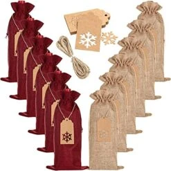 Burlap Wine Gift Bags, 12 Pack Jute Wine Bottle Bags With Drawstring, Reusable Wine Bottle Covers With Ropes And Tags -KitchenAid Shop 51C6RjBl1nS. AC