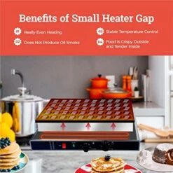 Mini Pancakes Maker, 50PCS Arepa Maker 1700W 1.8 Inches Mini Pie Maker Stainless Steel Commercial Electric Baker Machine Nonstick Poffertjes Pan For Home Kitchen Restaurant Snack Bar (US Plug 110V) -KitchenAid Shop 51C8PqSnKbL