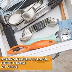 Magnetic Measuring Spoons Set, Dual Sided, Stainless Steel, Fits In Spice Jars, Black, Set Of 8 -KitchenAid Shop 51CDwEYl6SL