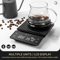 Digital Coffee Scale With Timer, MEIYA Food Scale For Food Ounces And Grams, High Accuracy 3000g/0.1g Pour Over Drip Espresso Scale For Baking Cooking, Upgrade USB Charging, Including Batteries, Black -KitchenAid Shop 51CFyYA08BL
