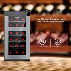 Wine Fridge Dual Zone,18 Bottles Wine Cooler Refrigerator Chiller Upper Zone 46f-54f Lower Zone 54f-65f For Red White Wine Champagne In Home Office Bedroom Countertop (18 Bottles,Black 8 Wine Fridge Dual Zone,18 Bottles Wine Cooler Refrigerator Chiller Upper Zone 46f-54f Lower Zone 54f-65f For Red White Wine Champagne In Home Office Bedroom Countertop (18 Bottles,Black -KitchenAid Shop 51CH9BvISVL