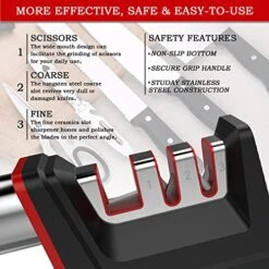 Knife Sharpener, Joso Professional Kitchen 3 Stage Stainless Knife Sharpener With Diamond Tungsten Ceramic To Repair, Restore And Polish Blades And Scissor Quickly, Safely, Easy To Use, Non-Slip Base 11 Knife Sharpener, Joso Professional Kitchen 3 Stage Stainless Knife Sharpener With Diamond Tungsten Ceramic To Repair, Restore And Polish Blades And Scissor Quickly, Safely, Easy To Use, Non-Slip Base -KitchenAid Shop 51CSmsDDEoL