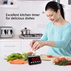 Digital Kitchen Timer With Large Red LED Display, Count Up Countdown Timer For Classroom, Magnetic Digital Timer For Cooking/BBQ/Sports/Yoga, Battery Operated Timer With ON/Off Button -KitchenAid Shop 51CaW5xkMNL