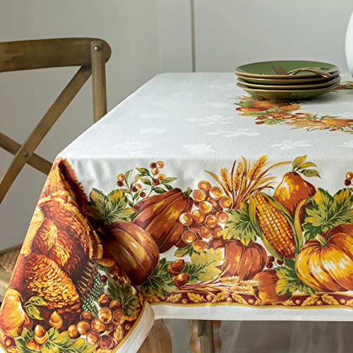 Harvest Splendor Engineered Printed Fabric Table Cloth, Fall, Harvest, And Thanksgiving Tablecloth(60" X 120" Rectangular) 4 Harvest Splendor Engineered Printed Fabric Table Cloth, Fall, Harvest, And Thanksgiving Tablecloth(60" X 120" Rectangular) - Image 2