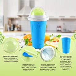 Slushie Cup Slushy Maker Ice Cup Silica Cup Pinch Cup Summer Cooler Smoothies Cup Double Layer Squeeze Cup Slush Maker Cup Smoothie Cup -KitchenAid Shop 51Cmdtpq1EL