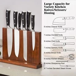 Magnetic Knife Block Kitchen Knife Holder Without Knives- Natural Acacia Universal Knife Storage Organizer With Powerful Magnets For Kitchen Counter -KitchenAid Shop 51CpPkRZA7L