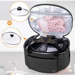 Uxja Insulated Slow Cooker Bag (with A Bottom Pad And Lid Fasten Straps), Slow Cooker Carrier Fits For Most 6-8 Quart Oval Slow Cooker, Black -KitchenAid Shop 51CvOn0m2UL