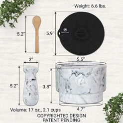 Mortar And Pestle Set (Large) | White Marble | Stone Spice Grinder | 2.1 Cup Capacity | 5.5 Inch | Reversible | Molcajete Mexicano | Guacamole, Pesto, Spices | Large Mortar & Pestles | Gift Set 12 Mortar And Pestle Set (Large) | White Marble | Stone Spice Grinder | 2.1 Cup Capacity | 5.5 Inch | Reversible | Molcajete Mexicano | Guacamole, Pesto, Spices | Large Mortar & Pestles | Gift Set -KitchenAid Shop 51D4vzuWYUL