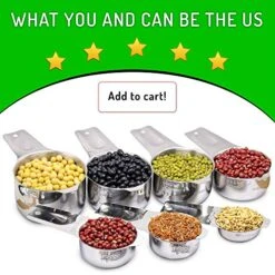 18/8 Stainless Steel Measuring Cups And Spoons Set Of 16 Pieces - 7 Nesting Cups And 7 Stackable Spoons - Durable Professional Portable Kitchen Set -KitchenAid Shop 51D5k8lw2IL