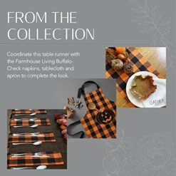 Use Living Fall Buffalo-Check Table Runner, Seasonal Farmhouse Table Runner, 13" W X 70" L, Orange And Black 18 Use Living Fall Buffalo-Check Table Runner, Seasonal Farmhouse Table Runner, 13" W X 70" L, Orange And Black -KitchenAid Shop 51DF31C53FL