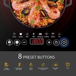 120V 1800W Electric Portable Induction Cooktop With 8 Preset Buttons, Sensor Touch Countertop Burner With 180-Min Countdown Timer And 0-24H Timing Start, 140-460℉ Temperature Adjustable -KitchenAid Shop 51DIxLej1yL