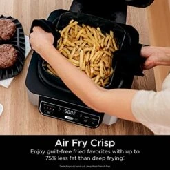 Ninja AG301 Foodi 5-in-1 Indoor Grill With Air Fry, Roast, Bake & Dehydrate, Black/Silver -KitchenAid Shop 51DKNU7sCuL