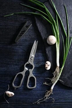 1021233 D Shape Forged Stainless Steel Shears Satin Finish, 9-Inch Overall Length -KitchenAid Shop 51DLr0syB2L