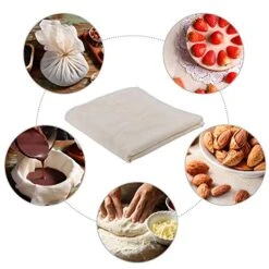 XelNaga 5 Pack Muslin Cloths Reusable For Straining, 100% Unbleached Pure Cotton Cheesecloth, Soft Square Cheese Clothes Weave Fabric Filter For Cooking, Baking (50 X 50 Cm Food Strainer Cloth) -KitchenAid Shop 51DOYOXCkhL