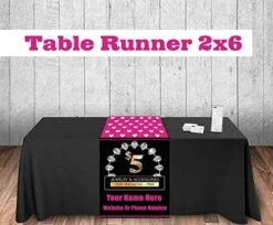 Designs Custom Table Runner Hearts With Diamonds Pattern Jewelry Consultant Customize With Your Name 2" X 6" Customize Online Bling Jewelry Signs (24"x72") -KitchenAid Shop 51DR1DAOyFL. AC 1