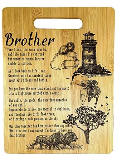 Gift For Brother Engraved Bamboo Cutting Board 9” X 12” 3 Gift For Brother Engraved Bamboo Cutting Board 9” X 12”