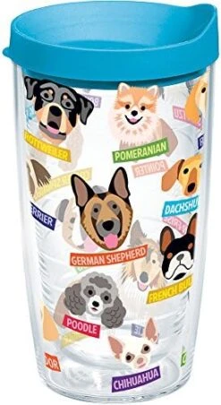 Tervis Flat Art - Dogs Made In USA Double Walled Insulated Tumbler Cup Keeps Drinks Cold & Hot, 16oz, Classic -KitchenAid Shop 51DTm g95IL. AC