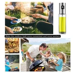 Il Sprayer Dispenser, 100ml Oil Dispenser 2Pcs Stainless Steel & Transparent Glass Bottle Vinegar Sprayer For Kitchen, Cooking, Salad, Bread Baking, BBQ -KitchenAid Shop 51DVkm1z2HL
