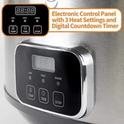 Slow Cooker 7 Quart Crock Digital Programmable With Clip-tight Lid For Easy Transport Stainless Steel Set Silver -KitchenAid Shop 51DZLOBWzYS