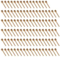 Wood Honey Dipper Sticks - Searea 100Pcs 3Inch Wooden Honey Dipper Stick Wooden Syrup Dippers Honeycomb Sticks Perfect For Drizzling Honey,Maple Syrup,Chocolate, Caramel,Honey Spoons